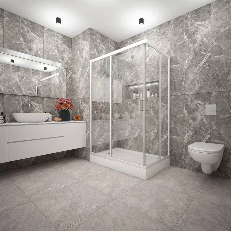 Уголок душевой Square 120х80х185 стекло прозр. 4мм, бел. профиль MELODIA