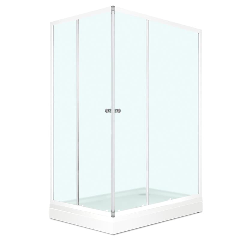 Уголок душевой Cube 120х80х190 стекло мат.4мм, бел.профиль MELODIA