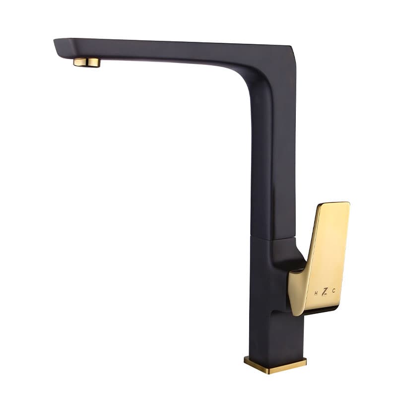 Смеситель для раковины (черный/золото) 