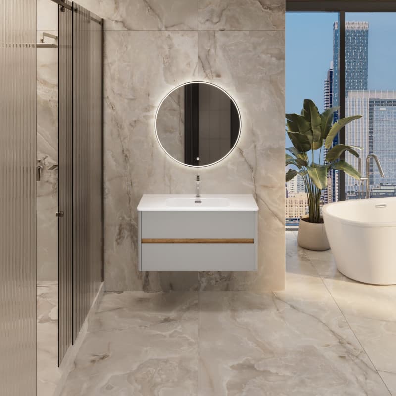 Тумба Mona 100П 2я агатовый серый