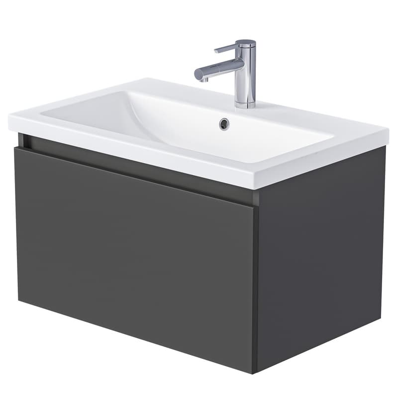 тумба Aris mini 60П 1я антрацит/монолит дарк (для Como/Адриана 60) без умывальника