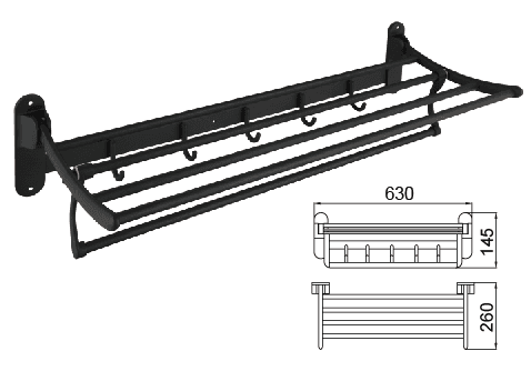 Полка для полотенец, графит 