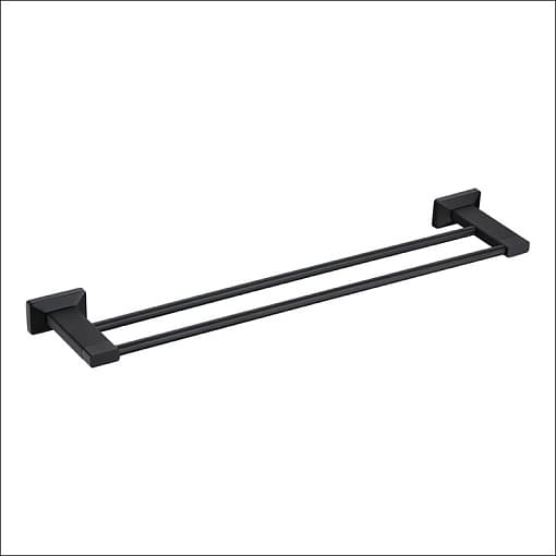 Двойной полотенцесушитель, матовый черный 