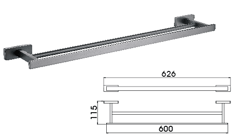 Полка для полотенец, графит