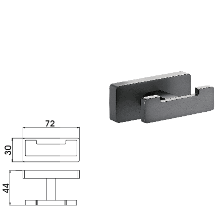 Крючок для халата, графит