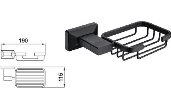 Корзина-мыльница, матово-черный 