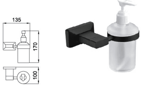 Держатель дозатора для жидкого мыла, матово-черный 