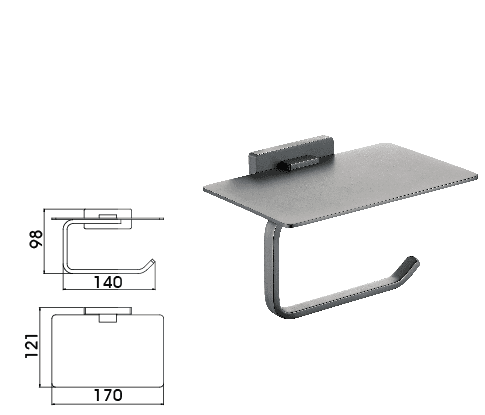 Держатель туалетной бумаги, графит 