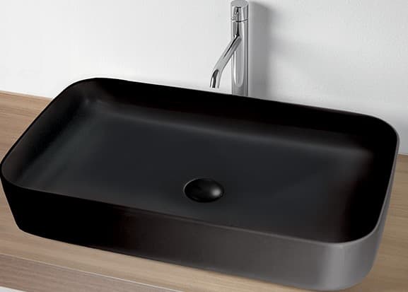 Раковина накладная керамическая 600*340*105 черная
