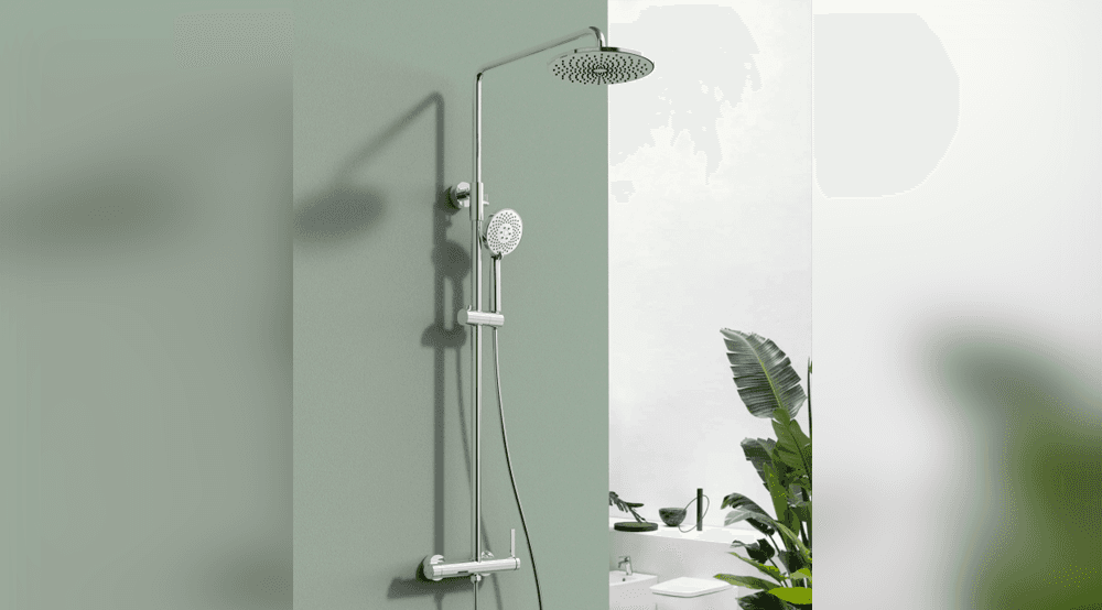 Душевая система с тропическим душем (хром)